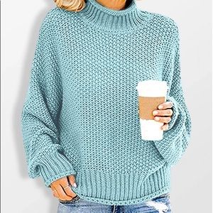 Blue knit sweater